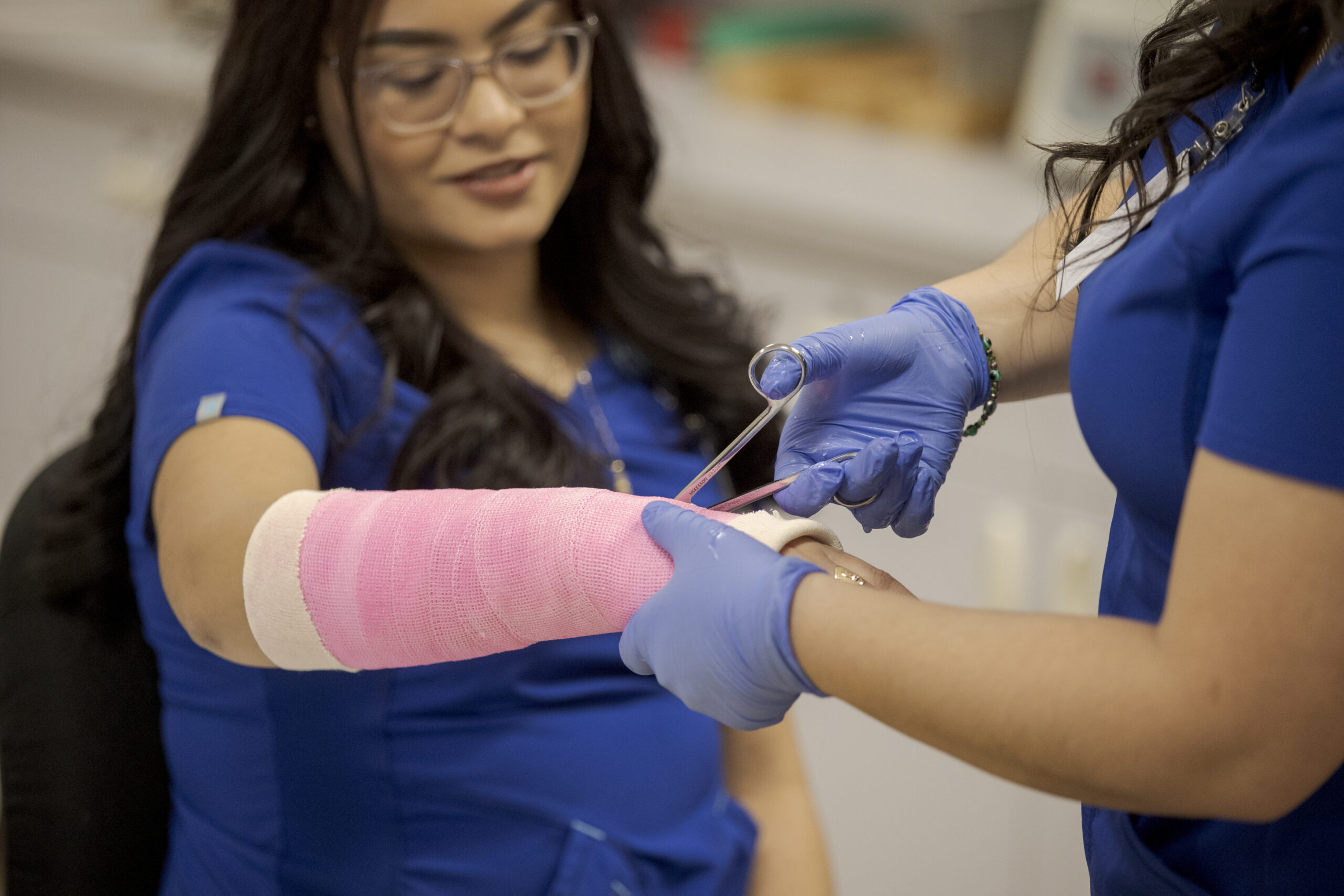 Nurse Assisting students practice casts in Denver, CO