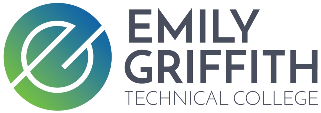 Horizontal, Gradient Emily Griffith Technical College Logo