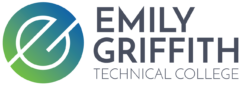 Horizontal, Gradient Emily Griffith Technical College Logo