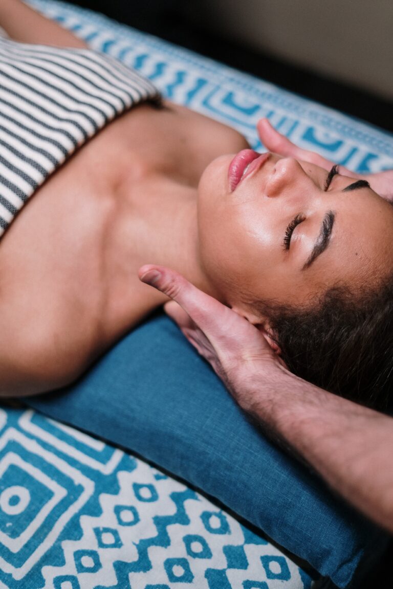 Stock image - person receiving a neck massage