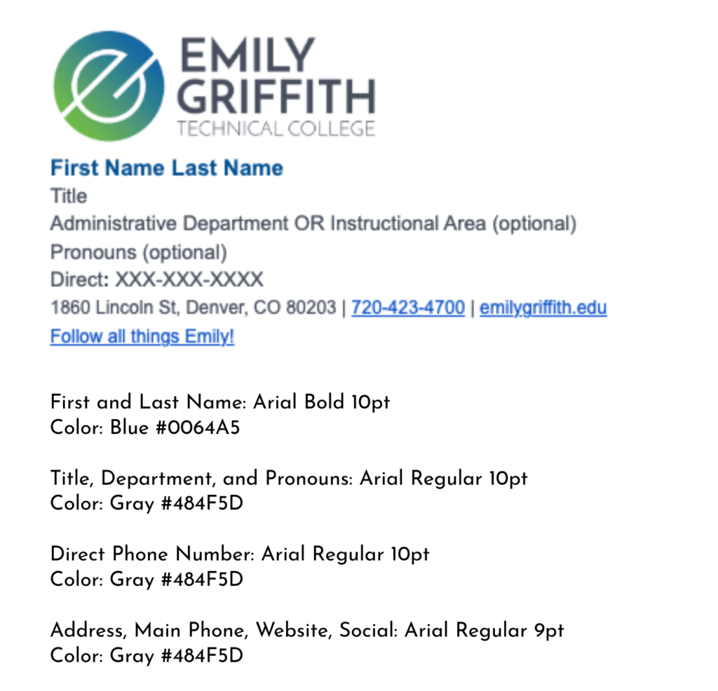 Example of Email Signature