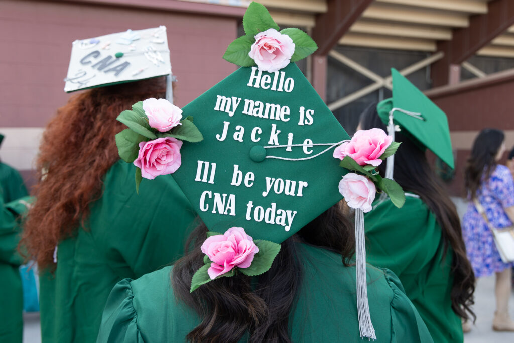 Picture of graduate's decorated cap at EGTC graduation